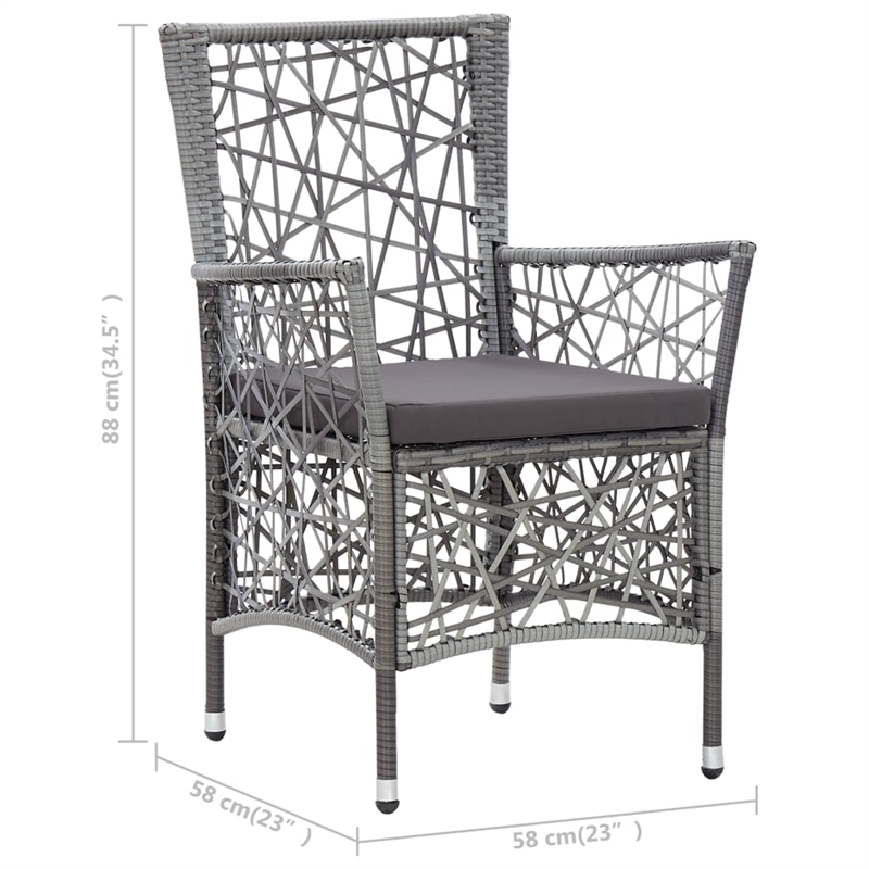vidaXL Garden Dining Set in Gray Solid Acacia Wood Standard Durable