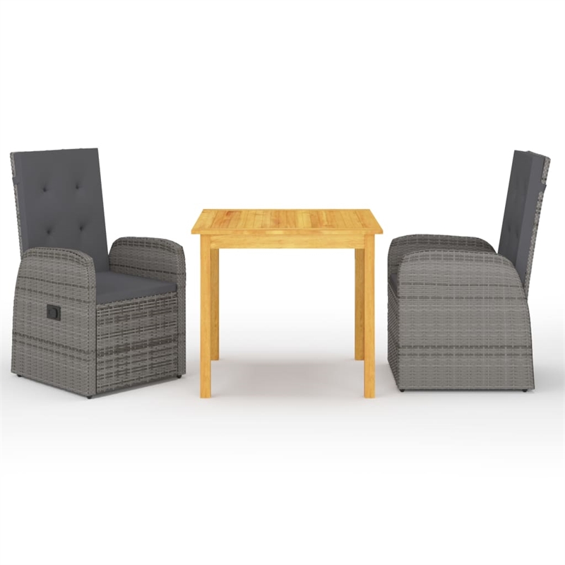 vidaXL Garden Dining Set in Gray/Dark Gray
