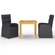 vidaXL Garden Dining Set in Black/Brown