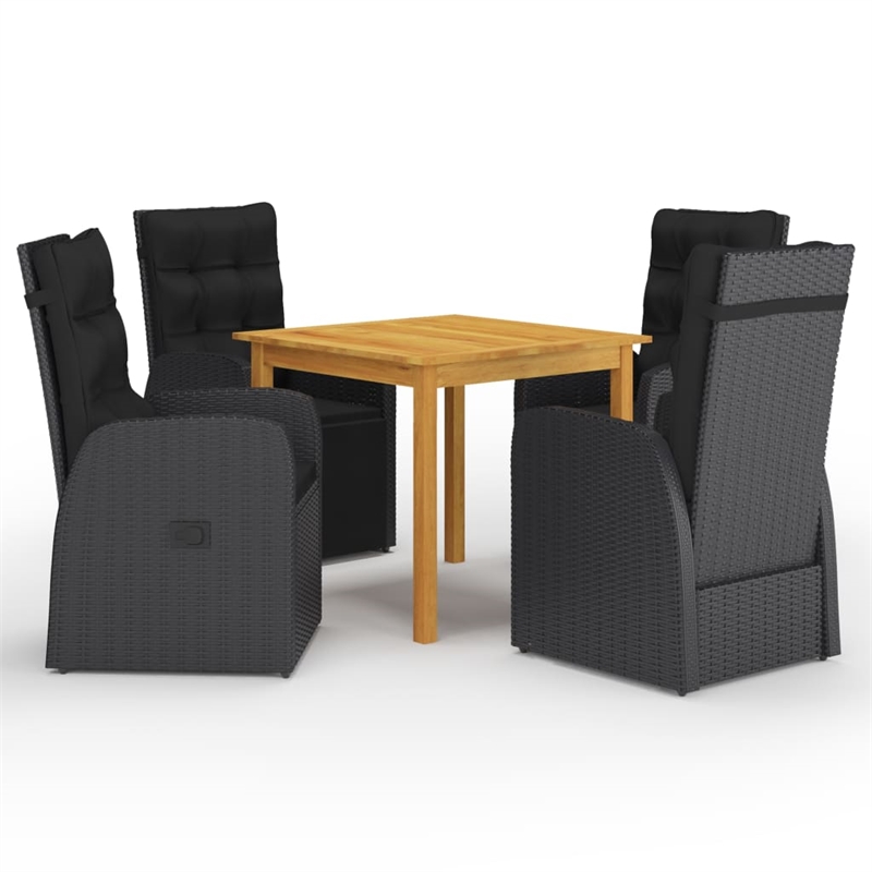 vidaXL Garden Dining Set in Black