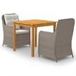 vidaXL Dining Set in Brown Solid Acacia Wood Medium Removable Covers