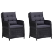 vidaXL Dining Set in Black Chair/Dark Gray Cushion
