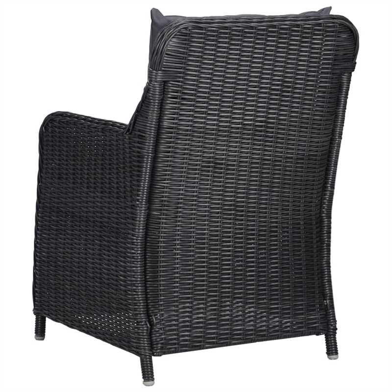 vidaXL Dining Set in Black Chair/Dark Gray Cushion