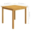 vidaXL Dining Set in Brown Solid Acacia Wood Medium Removable Covers