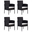 vidaXL Garden Dining Set in Black/Cream White