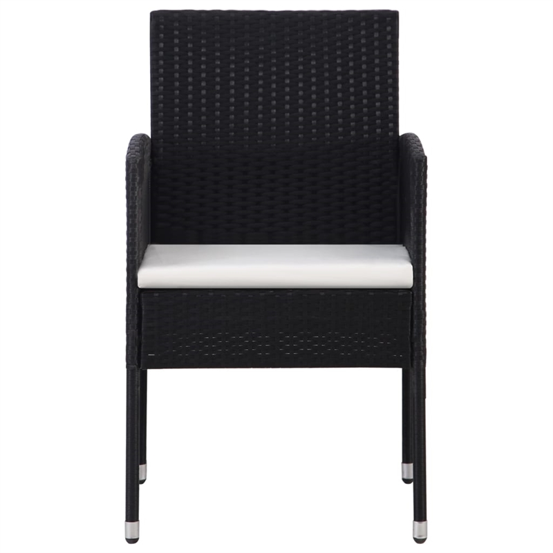 vidaXL Garden Dining Set in Black/Cream White