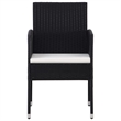 vidaXL Garden Dining Set in Black/Cream White