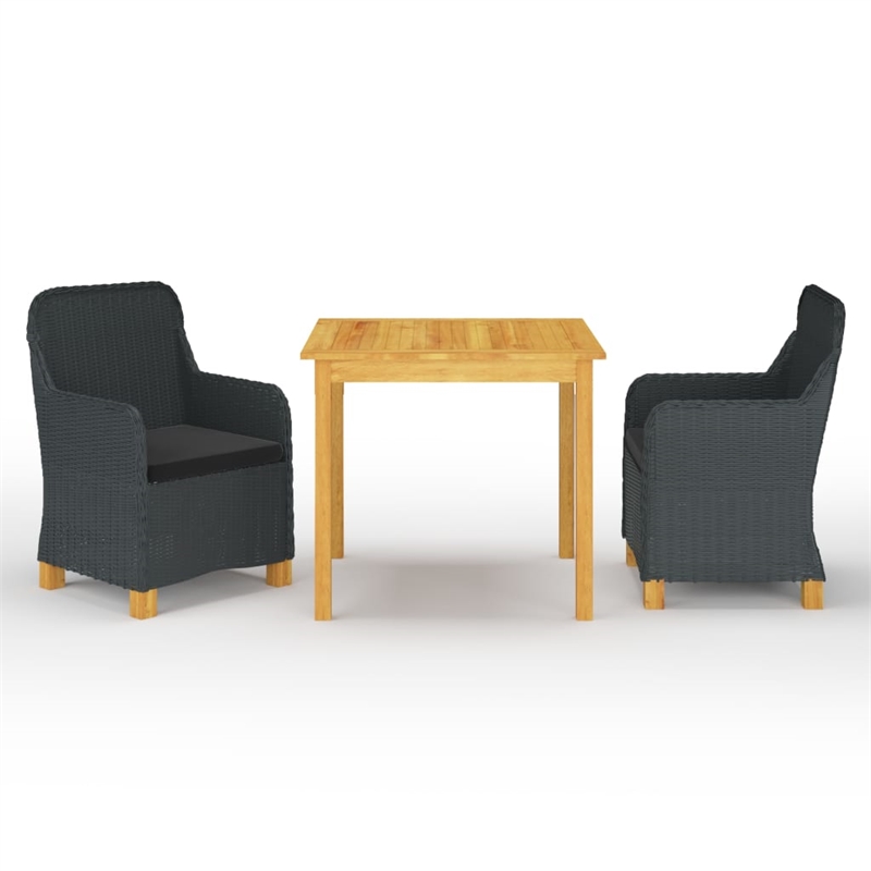 vidaXL Garden Dining Set in Dark Gray Solid Acacia Wood