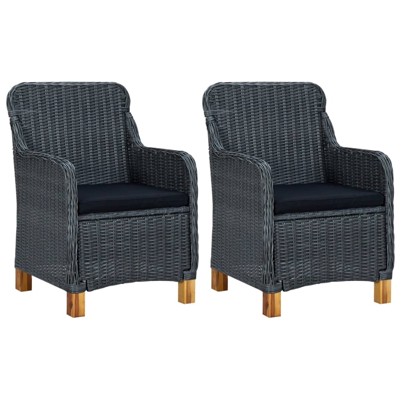 vidaXL Garden Dining Set in Dark Gray Solid Acacia Wood