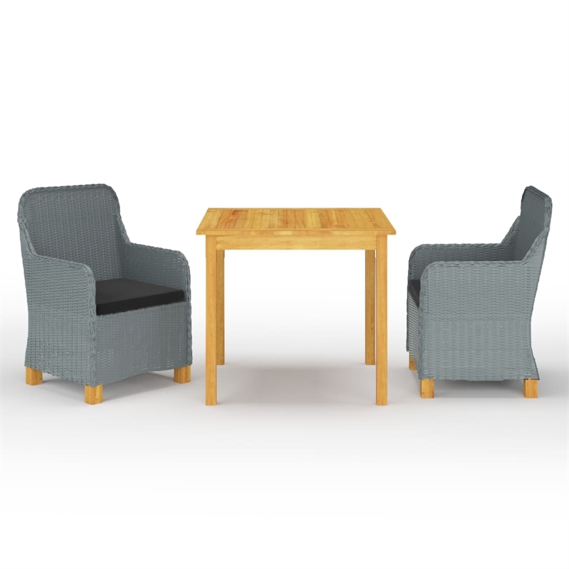 vidaXL Solid Acacia Wood Standard Garden Dining Set in Light Gray