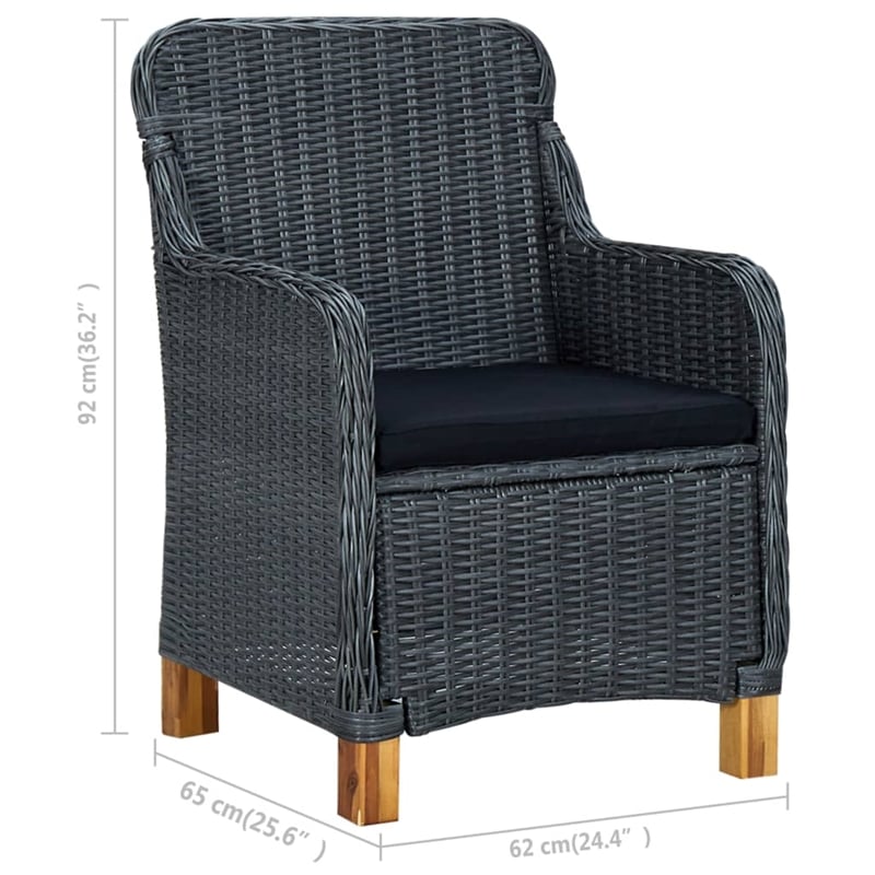 vidaXL Garden Dining Set in Dark Gray/Black