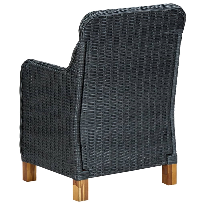 vidaXL Garden Dining Set in Dark Gray/Black