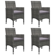 vidaXL Solid Acacia Wood Medium Durable Dining Set in Gray
