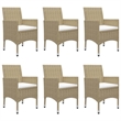 vidaXL Solid Acacia Wood Medium Durable Dining Set in Beige