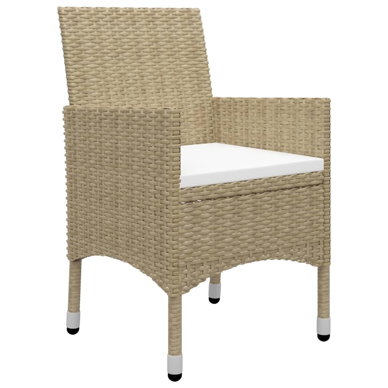 vidaXL Solid Acacia Wood Medium Durable Dining Set in Beige