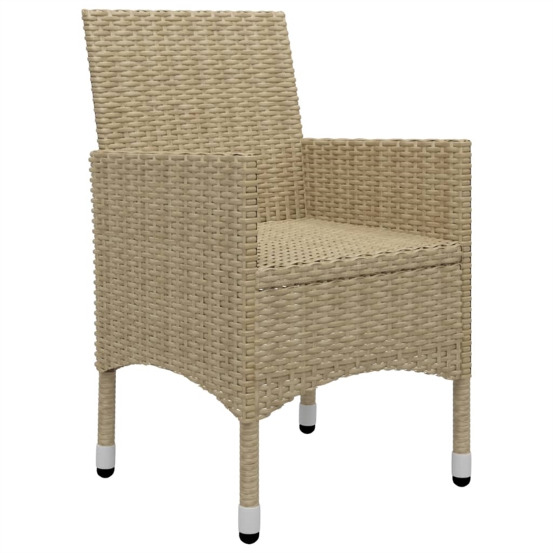 vidaXL Solid Acacia Wood Medium Durable Dining Set in Beige