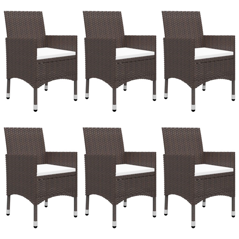 vidaXL Solid Acacia Wood Large Ergonomic Dining Set in Brown