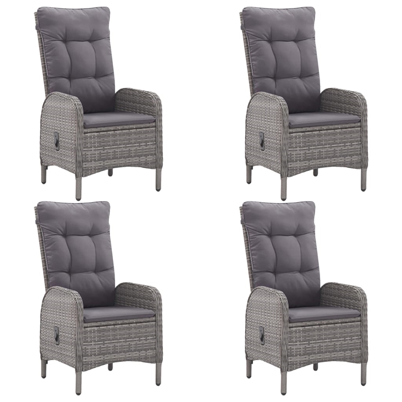 vidaXL Solid Acacia Wood Garden Dining Set in Gray