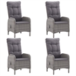 vidaXL Solid Acacia Wood Garden Dining Set in Gray