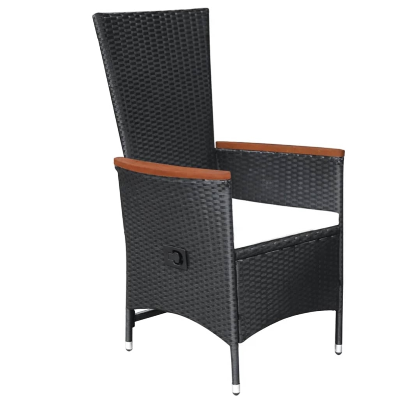 vidaXL Dining Set in Black/Natural Wood Tone