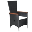vidaXL Dining Set in Black/Natural Wood Tone