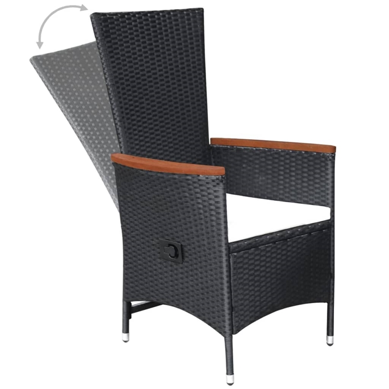vidaXL Dining Set in Black/Natural Wood Tone