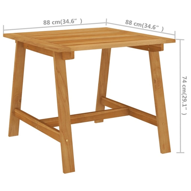 vidaXL Solid Acacia Wood Medium Durable Dining Set in Black