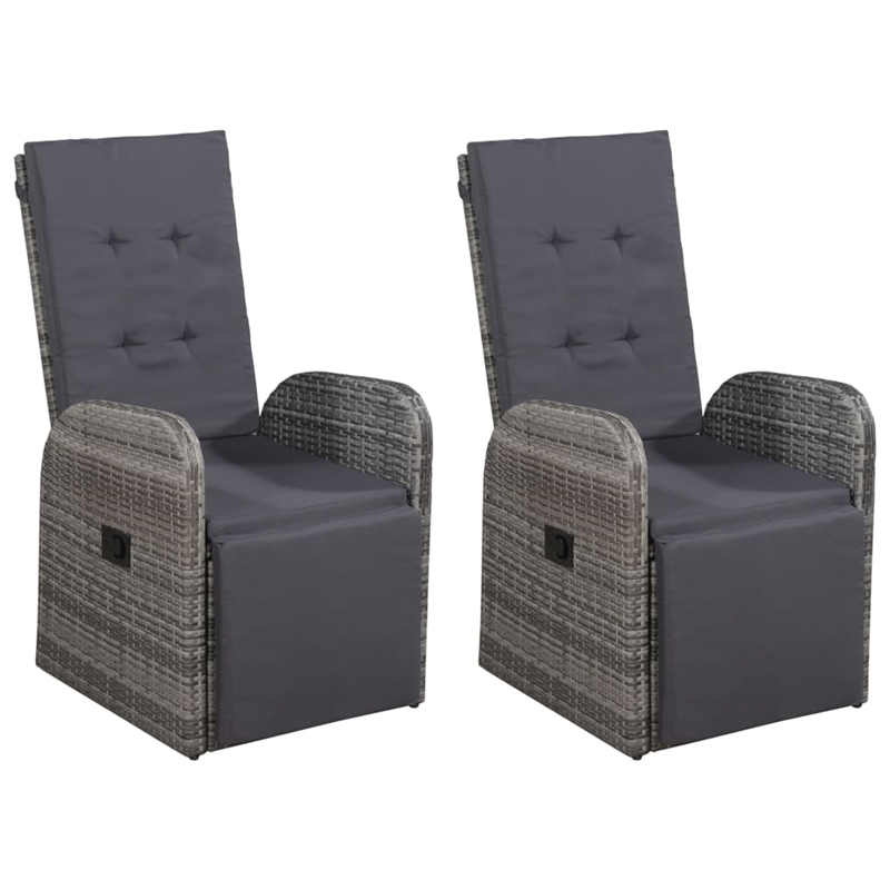 vidaXL Solid Acacia Wood 3 Piece Garden Dining Set in Gray