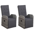 vidaXL Solid Acacia Wood 3 Piece Garden Dining Set in Gray