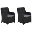 vidaXL Solid Acacia Wood Standard Removable Covers Dining Set in Black