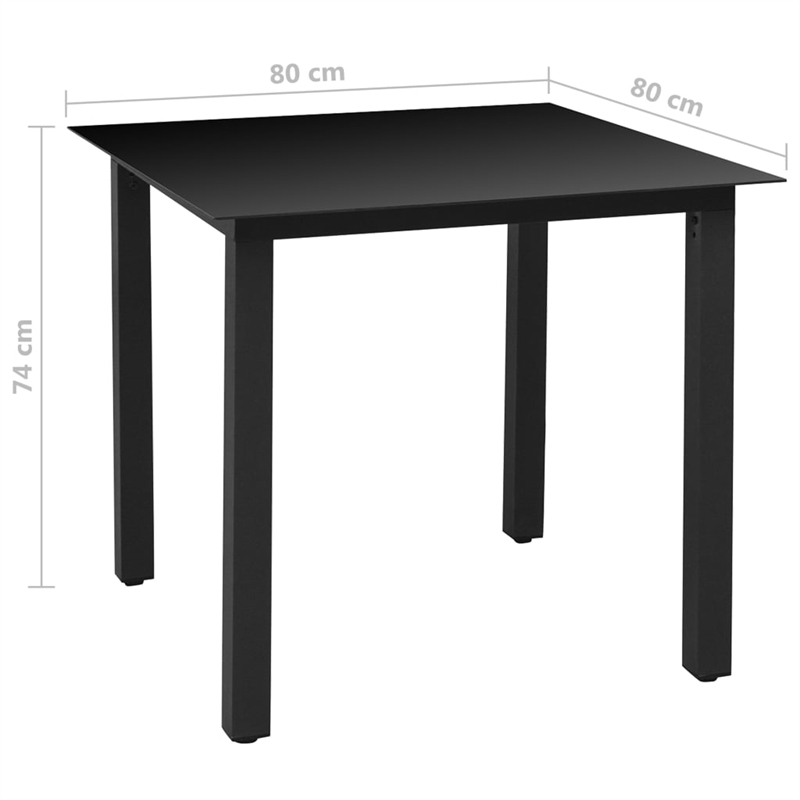vidaXL Powder-Coated Aluminum Dining Set in Black