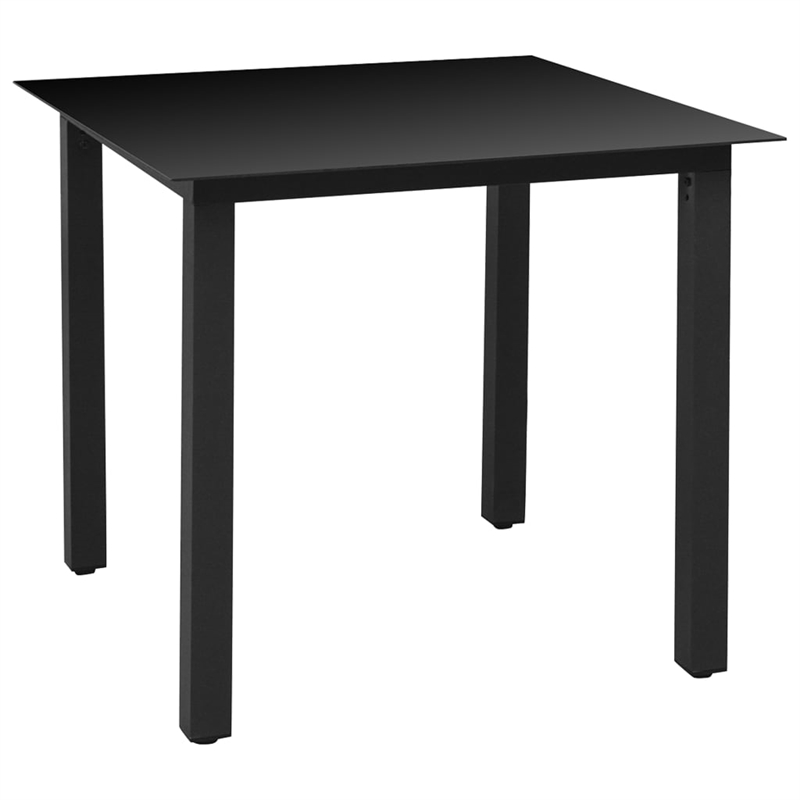 vidaXL Powder-Coated Aluminum Dining Set in Black