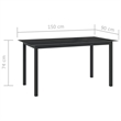 vidaXL Powder-Coated Aluminum Dining Set in Black