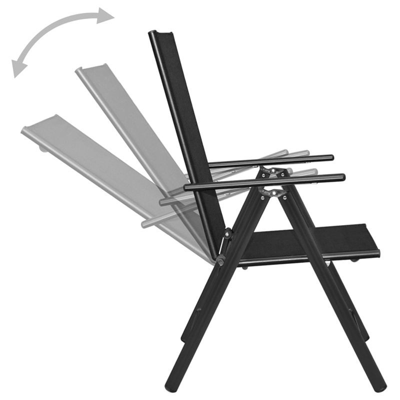 vidaXL Powder-Coated Aluminum Dining Set in Black