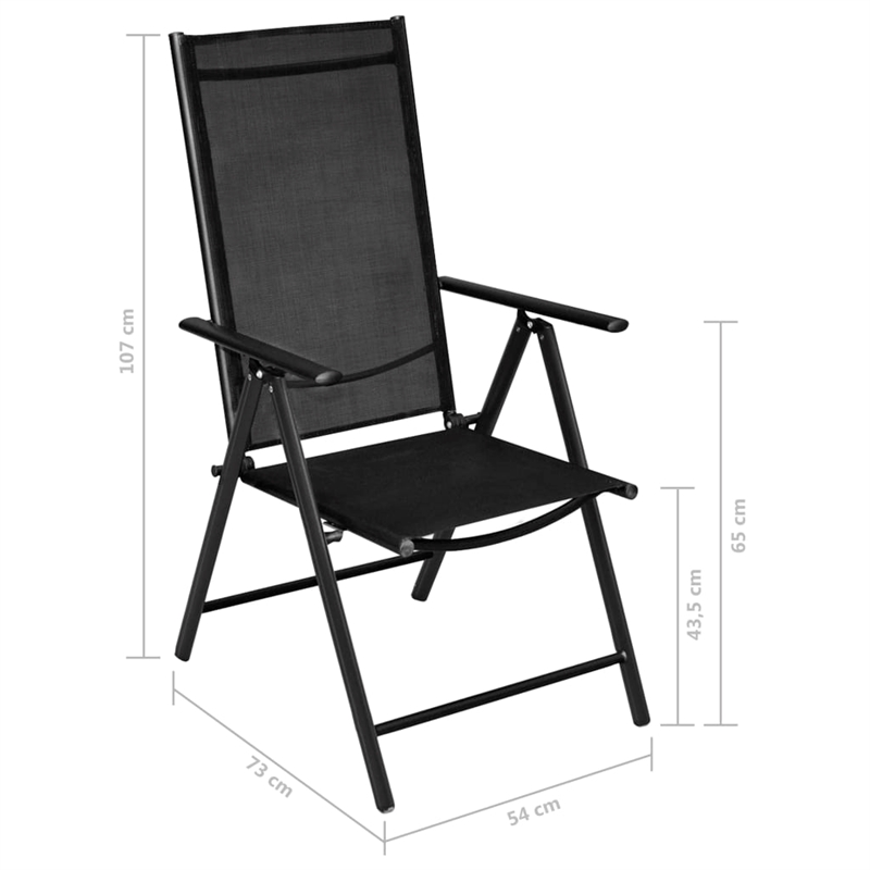 vidaXL Powder-Coated Aluminum Dining Set in Black