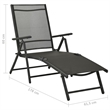 vidaXL Aluminum 10 Piece Set Adjustable Footrests Dining Set in Black