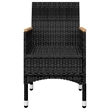 vidaXL Dining Set in Black/Cream/Natural Wood