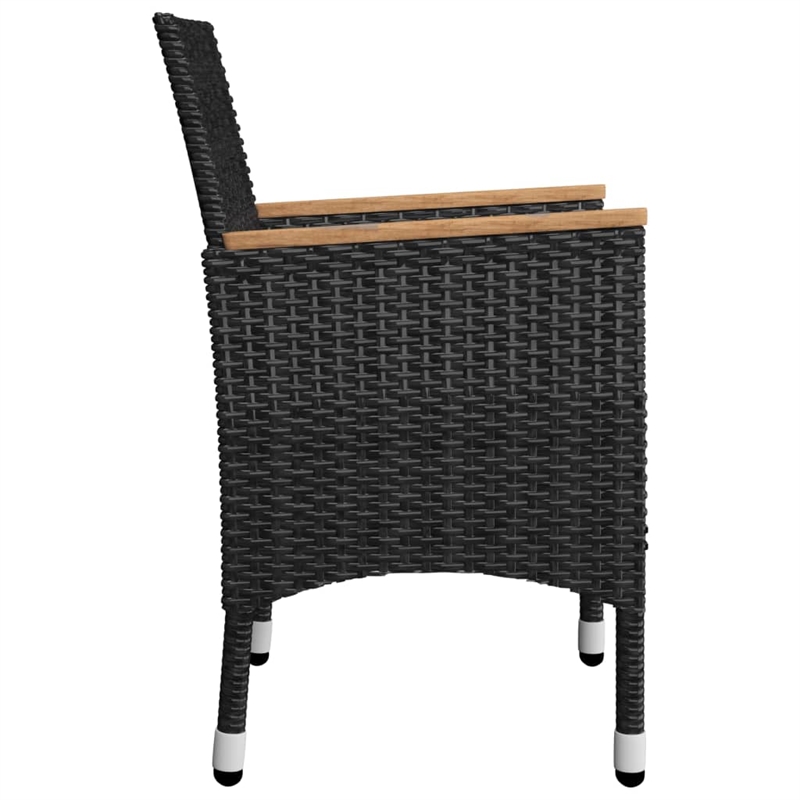 vidaXL Dining Set in Black/Cream/Natural Wood