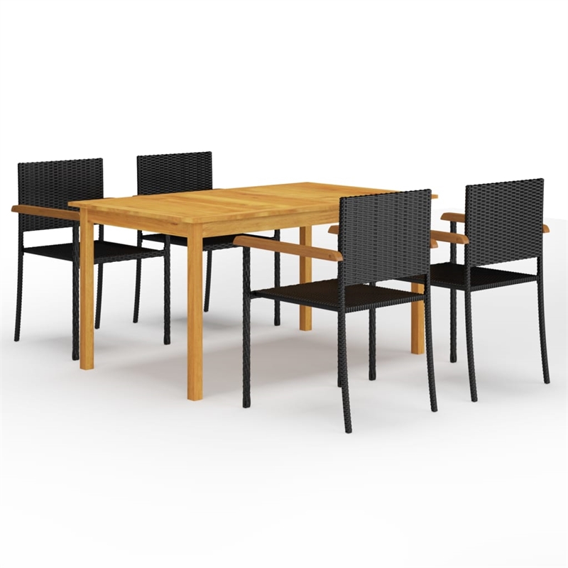 vidaXL Dining Set in Black & in Brown
