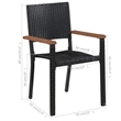 vidaXL Dining Set in Black & in Brown