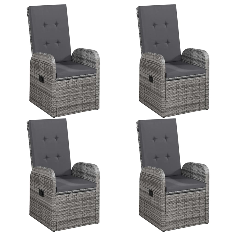vidaXL Solid Acacia Wood Medium Garden Dining Set in Gray