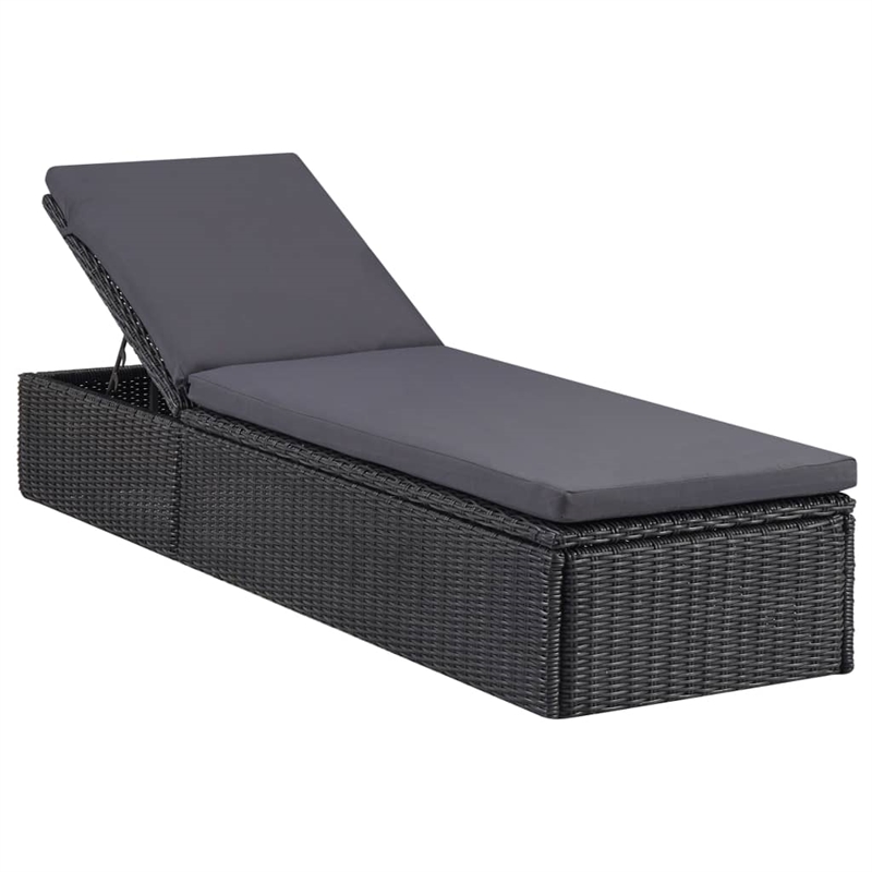 vidaXL Dining Set in Black/Dark Gray Cushions