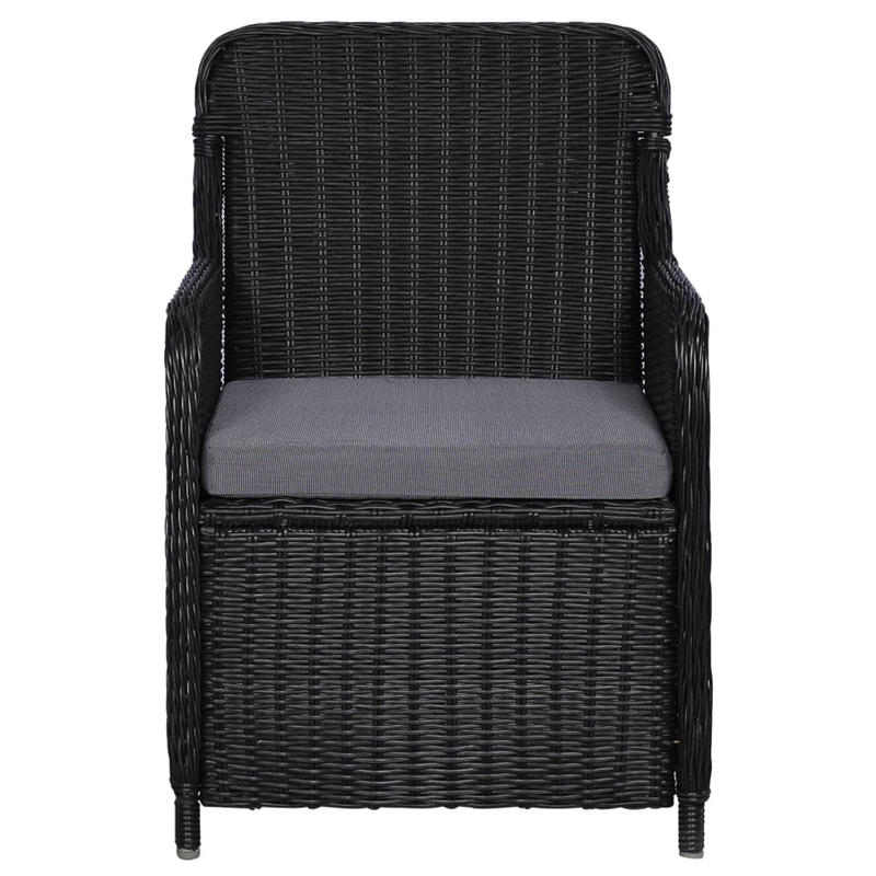 vidaXL Dining Set in Black/Dark Gray Cushions