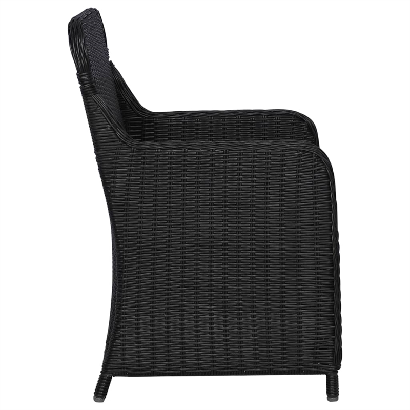 vidaXL Dining Set in Black/Dark Gray Cushions
