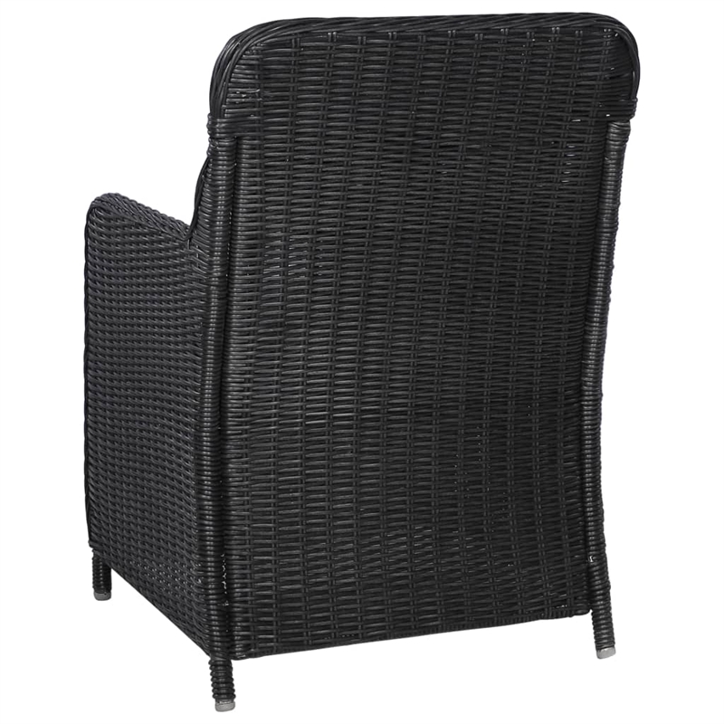 vidaXL Dining Set in Black/Dark Gray Cushions