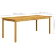 vidaXL Solid Acacia Wood Large Durable Dining Set in Brown