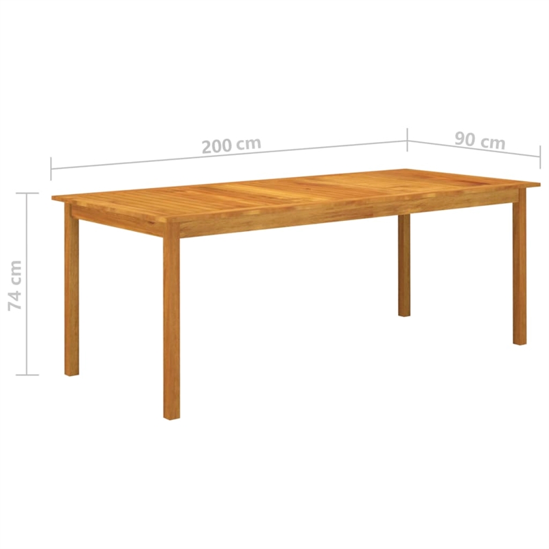 vidaXL Solid Acacia Wood Standard Garden Dining Set in Black