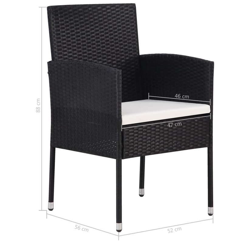 vidaXL Solid Acacia Wood Standard Garden Dining Set in Black