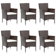 vidaXL Solid Acacia Wood/PE Rattan Large Dining Set in Brown and Cream White