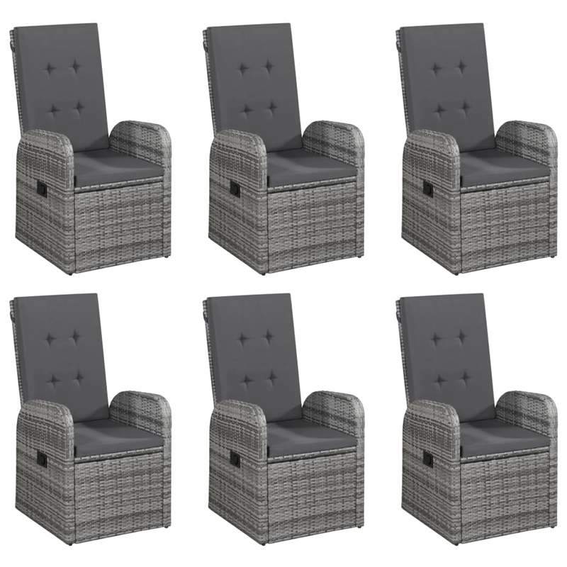 vidaXL Solid Acacia Wood Medium Removable Covers Garden Dining Set in Gray